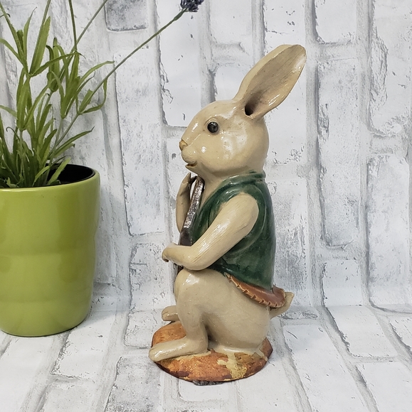 Vintage Rabbit Playing a Ukulele Figurine / Asian Pottery - Picture 2 of 10